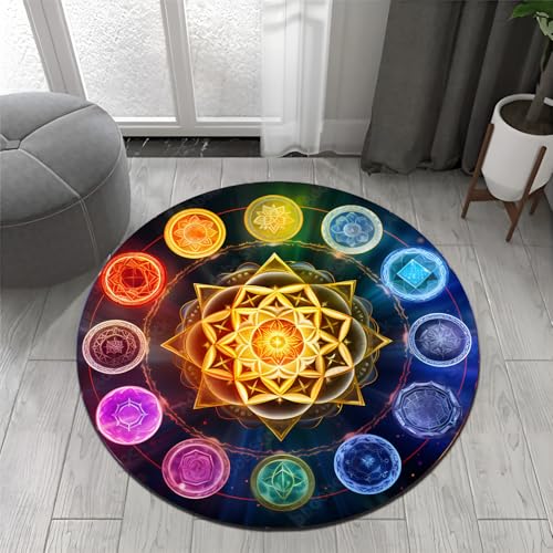 Tapete redondo Chakra para meditación 5' miniatura 3