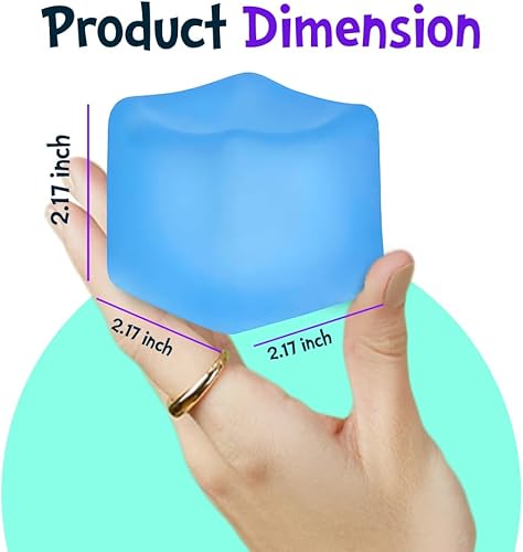 Miniatura 4 de Cubo cuadrado para el estrés, juguete blando de cubo de hielo para niños y adultos, cubo antiestrés, bola sensorial no tóxica, juguete para aliviar