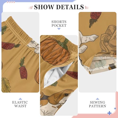 Beagle Pumpkins Boys Long Pants Soft Trousers Elastic Waist Kids Lounge Bottoms with Pockets S-XL4