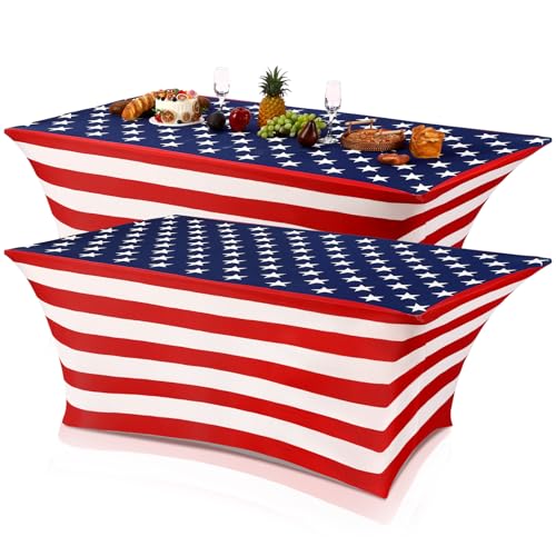 Oudain 2 Pcs Memorial Day Table Cover 4th of July