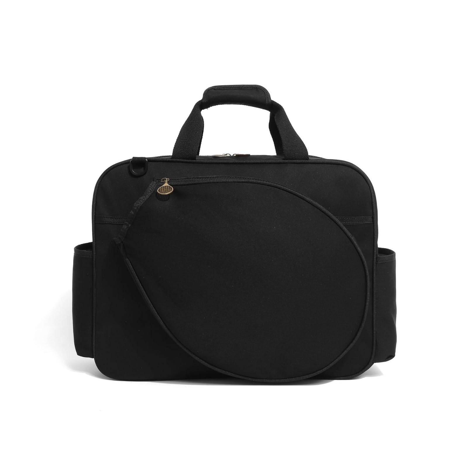 Sports Racket Carrier Borsa a Mano per Racchette Tennis Badminton Pickleball con Sacca Frontale Curva Lati con Tasche E Doppi Manici Imbottiti in