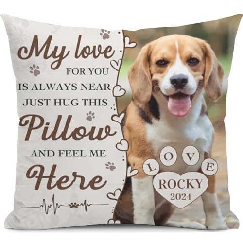 Alienc Personalized Pet Memorial Gifts for Dogs Cats, Custom Pet Memorial Throw Pillow Cover (Optional Pillow Insert), Loss of Dog Sympathy Gift