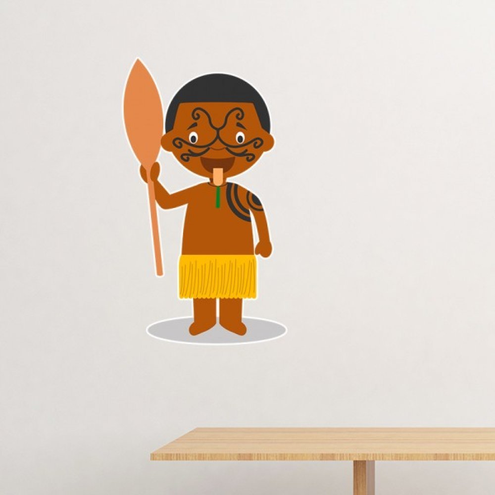 Sticker mural Nouvelle-Zélande cartoon noir 70cm décalcomanie chambre DIYthinker