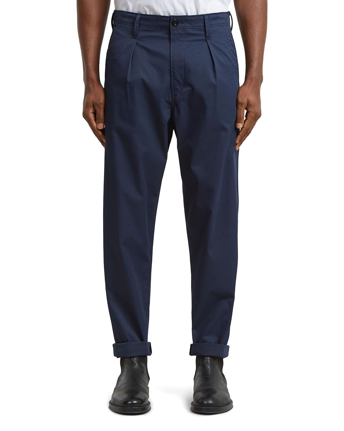 G-Star Men's Blue Pleated Chino Relaxed Tapered, Size: 36/36, Color