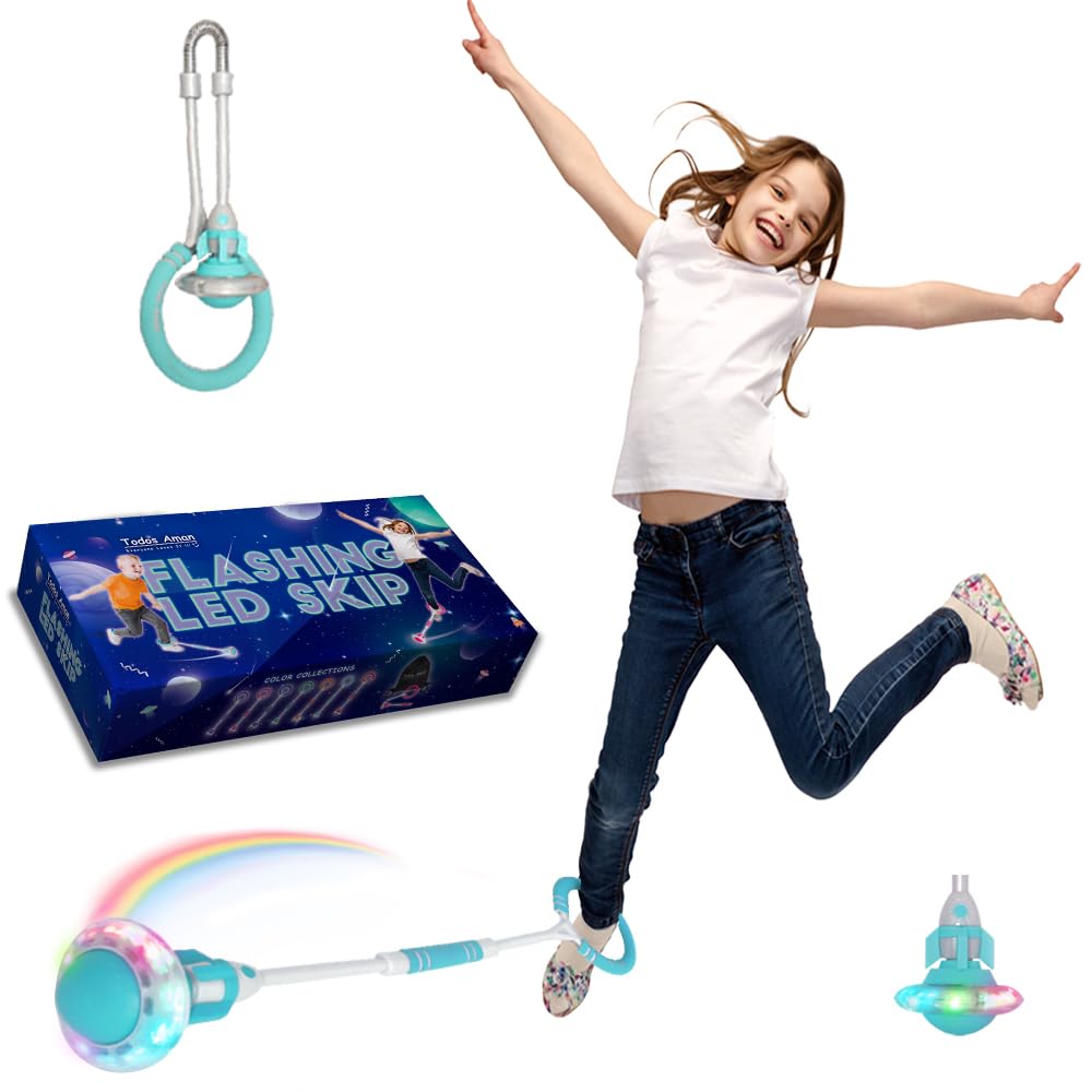 Rocket Flashing LED Ankle Skip Fun Cool Jumping Gift for Ages 5 6 7 8 9 10+ Kids NO Battery Charging Needed Family Exercise Fitness Coordination
