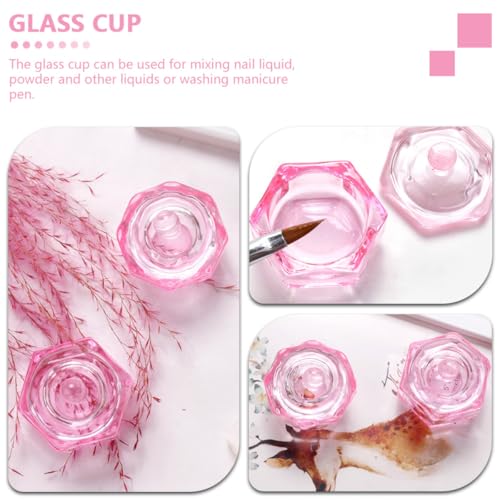 2 Pzs Vasos de Cristal para Manicura con Tapa miniatura 5