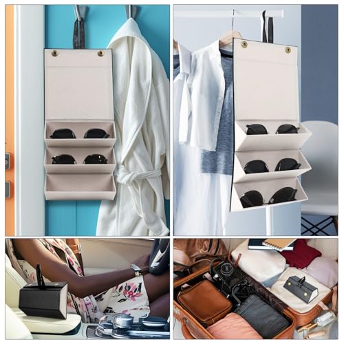Image of Travel Sunglasses Organizer, Sunglasses Travel Case for Multiple Pairs, Multiple Glasses Travel Case for Women, Men