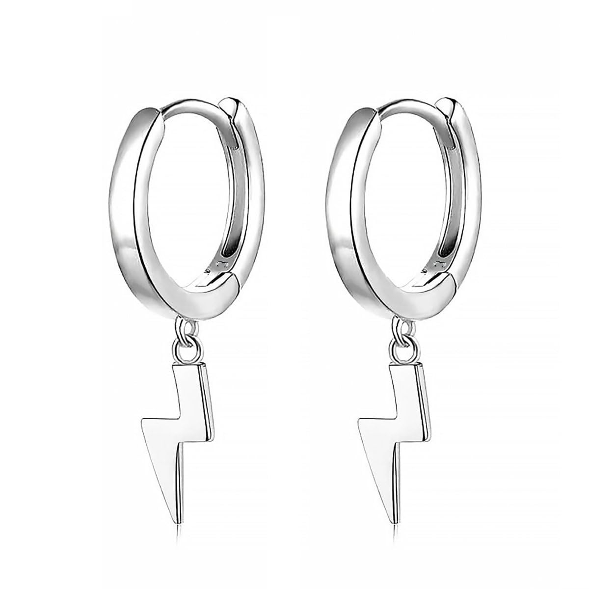 MARLION JEWELS Pendientes de Plata de Primera Ley (S925) Aros con Rayos Colgantes como Detalle Principal. Pendientes acabados en Plata o Baño Oro 18K. Perfecto Regalo Cumpleaños. Joyería para mujer.