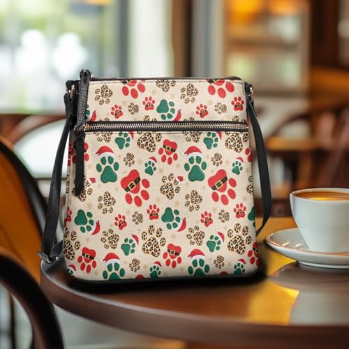 Image of Leather Purses for Women, Leather Hobo Bags for Women Travel Sling Purse Triple Zippered Pockets Shoulder Bag
