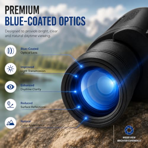 Image of Telescope HD Vision Binoculars 10000M High Power for Outdoor Travel Stargazing Concerts Sports Optical Vision Binocular Fixed Zoom (New 8 X 40)