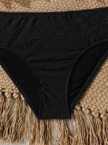 Image of SHENHE Girl's 2 Piece Tankini Swimsuit Ruffle Flounce Bathing Suit Eyelet Embroidery Swimwear