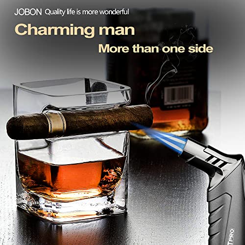 Jetpro Butane Torch With Fuel Gauge Refillable Kitchen Torch Lighter With Fire Locking Device And Adjustable Flame One-Handed Operation Blow Torch For Grill, Bbq(Butane Gas Is Not Included) (Gray) #TOP3