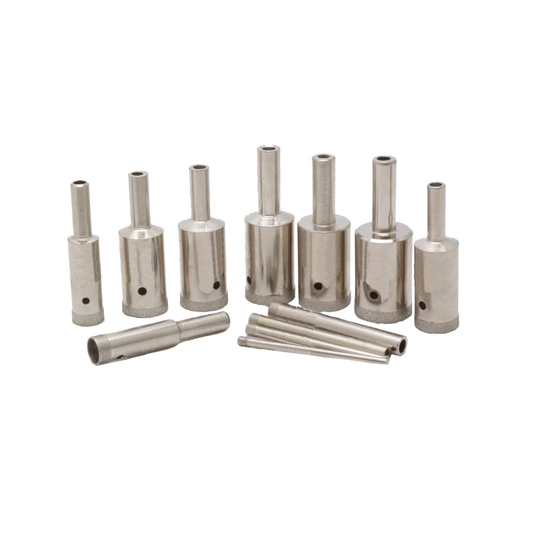 Flyshop - Juego de 12 brocas para taladro con revestimiento de diamante ultrafinas para azulejos de cerámica, vidrio, mármol de 3 a 20 mm