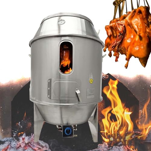 JARYANNIX Commercial LP Gas Duck Roaster, Poultry Roasting Machine, Stainless Steel Duck Oven with Temperature Display, Ideal for Restaurants and Stalls