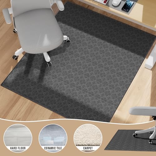 KMAT Office Chair Mat 45x53in Heavy Duty Hardwood Tile Floor Protector Floor Mat Computer - image 3