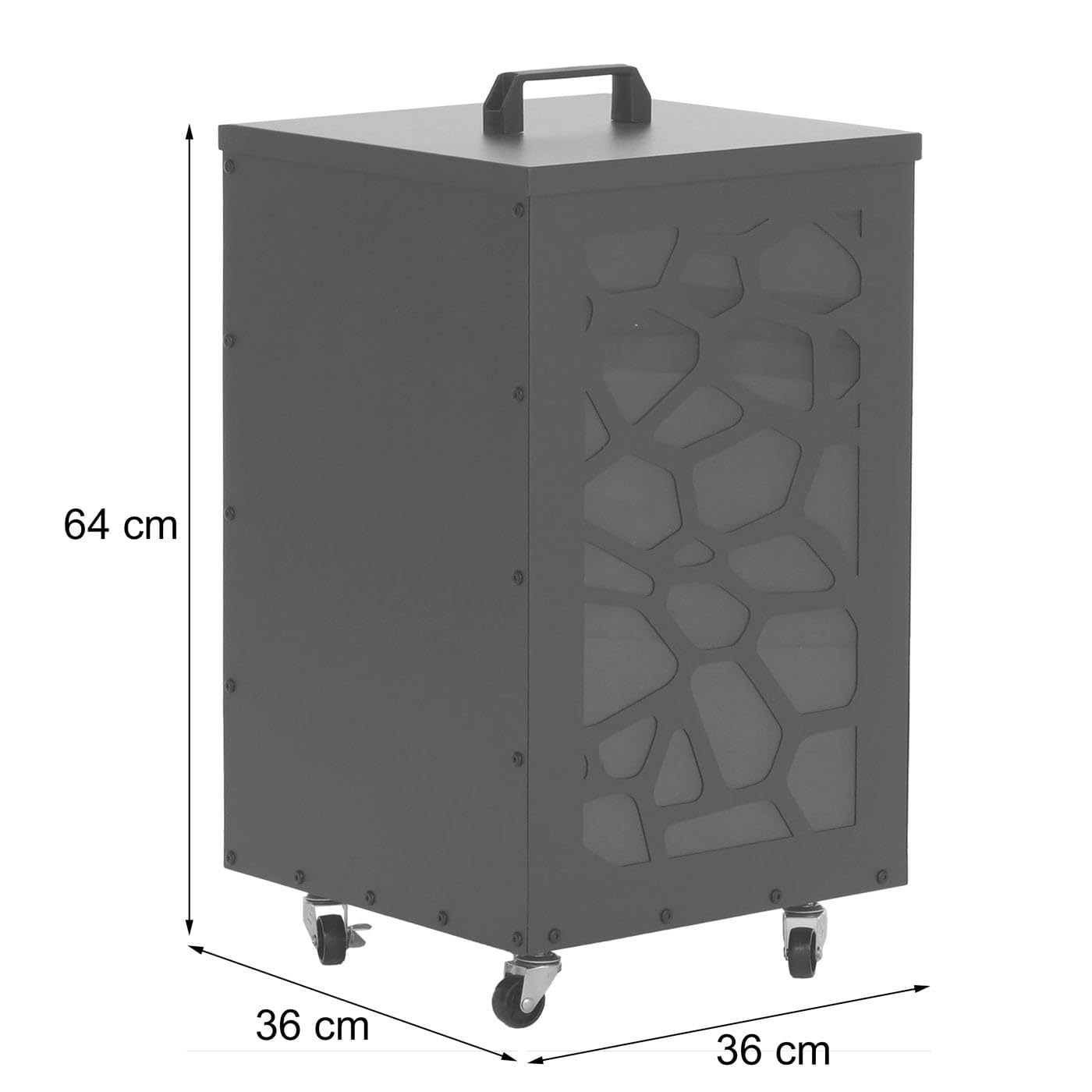 Mendler Contenitore per Pellet Nido Ape HWC-Q30 stoccaggio Pellet, con setaccio Filtro e rotelle 64x36x36cm - Bianco Grigio