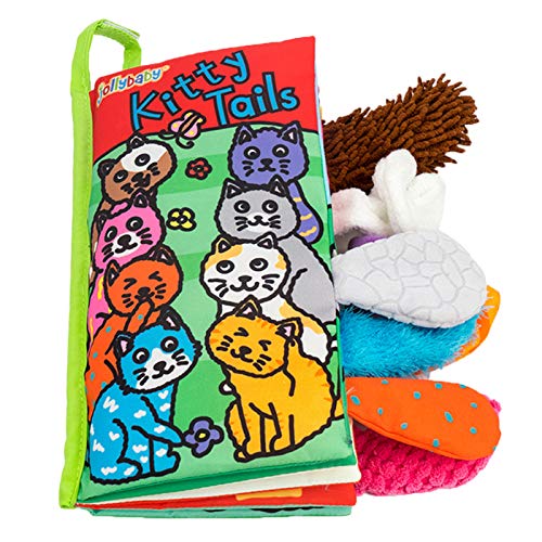 Image of Zocita Baby Soft Animal Tails Activity Cloth Book with Crinkle Fabric, Kitty Tails