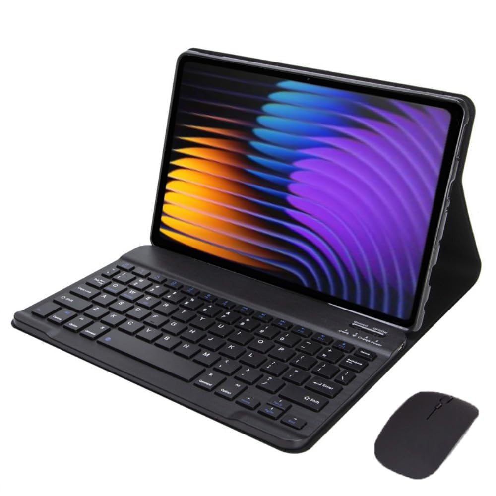 Lemore Case with Keyboard and Mouse for Xiaomi Pad 7 / Xiaomi Pad 7 Pro 11.2 inch, Stand Cover, English QWERTY Keyboard, Detachable, Rechargeable (