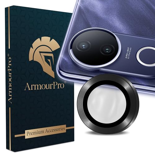 Image of ArmourPro Camera Lens Protector for Vivo T4R (6.77 Inches) Tough HD Individual Aluminum Alloy Rings 9H Camera Cover, Scratch-Resistant,Camera Lens Protection| Black, 1 Pack