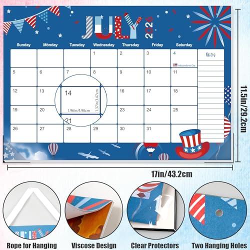 Image of GuassLee Desk Calendar 2026 - Colorful Desk Calendar from Sep. 2025-Mar. 2027, 17 x 11.5 inches, 19 Monthly Calendar with Hanging Rope, Notes and Large Ruled Blocks for Home School Office