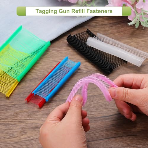 QUARKZMAN 1000 Stück Heftfäden für Etikettierpistole Standard, 50mm Tag Pins aus Kunststoff für Karton Etiketten mit Loch, Etikettierung von Kleidung und Textil, Rosa