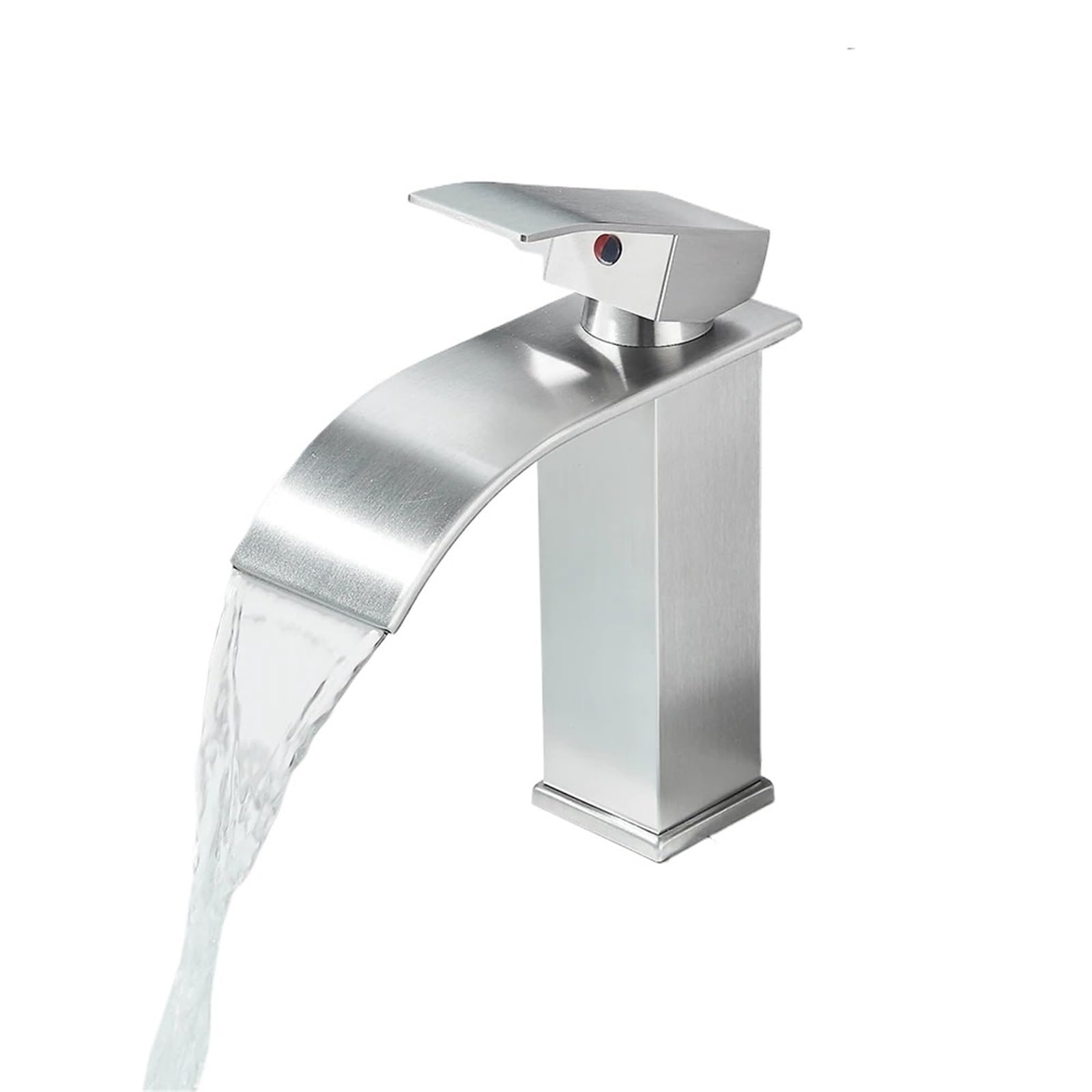 Basin Faucets Elegant Waterfall Bathroom Sink Faucet Single Lever Hole Deck Mount
