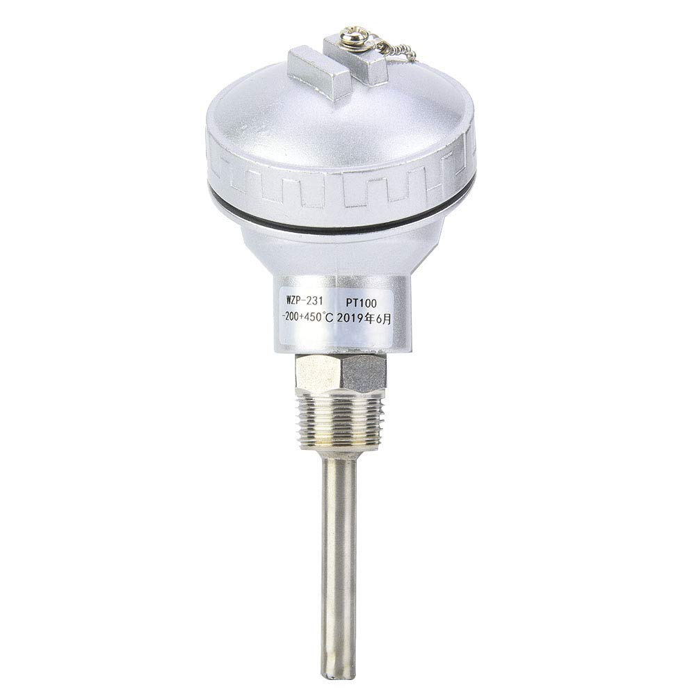 PRAV® Temperature Sensor, Durable Thread Thermocouple Terminal Head Anti-Rust 201 Stainless Steel Simple for Temperature Controllers for Industry(Protection Tube 50mm)