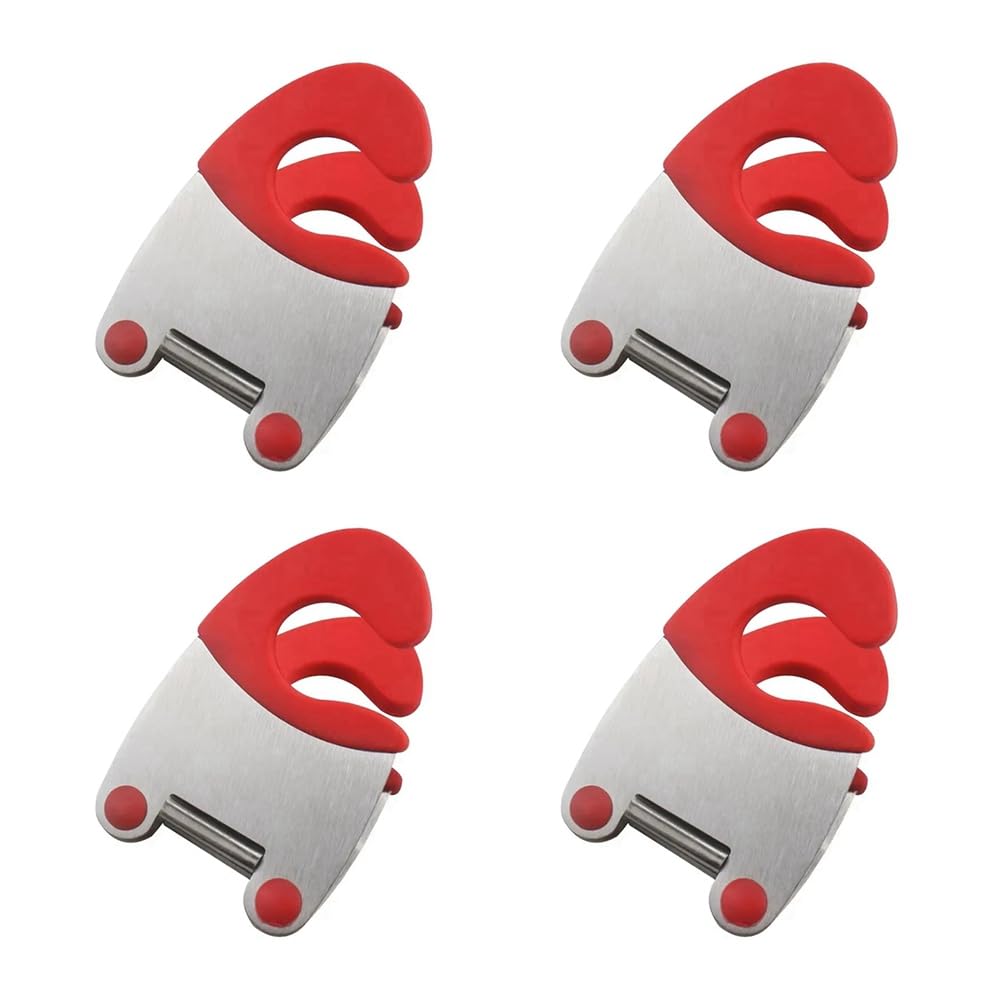 CTRLZS Stainless Steel Pot and Spoon Rack, Anti-Scalding Pot Clamp Spoon Rack, Kitchenware Bowl Clamp, Cooking Utensil Red