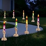 Dazzle Bright Halloween Decorations, 10 Pack Lighted Battery Operated Skeleton Hands Hold Candle with Stakes, Pathway Decor for Indoor Outdoor Party Home Garden