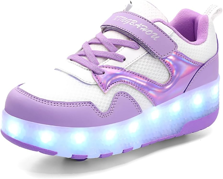 Baskets LED Clignotantes Unisexes – Rechargeables USB, Semelle Antidérapante, Pour Soirées, Danse, événements (talon 2,5 Cm)