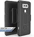 LG V20 Belt Case, Encased (RenTek Series) Cover Shell w/ Secure-fit Holster Combo Clip (Smooth Black)