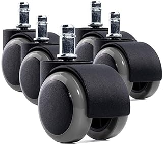 WINTEX Office Chair Wheels - 5pcs x 11 x 49 mm - Castors for Computer & Gaming Chairs - Furniture Casters for Hard, Laminated, Wooden and Tiled Floors