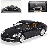 Aus Metall mit Plastikteilen Porsche 911 997 Carrera S Coupe Atlas Grau Schwarz 1/64 Minichamps Modell Auto Modellauto