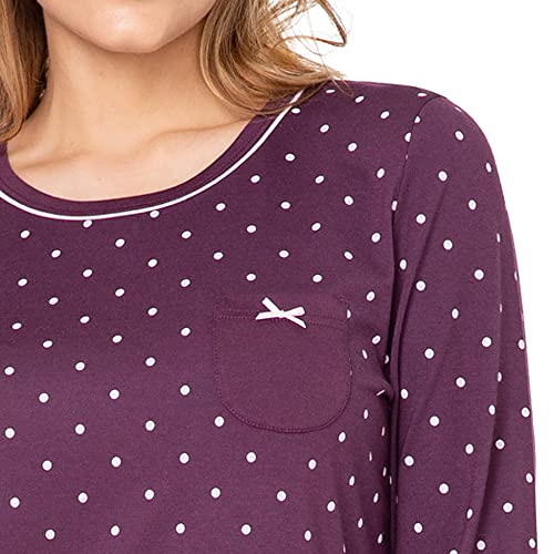 Chemise de nuit Marion e.Femme aubergine en coton modal taille 50