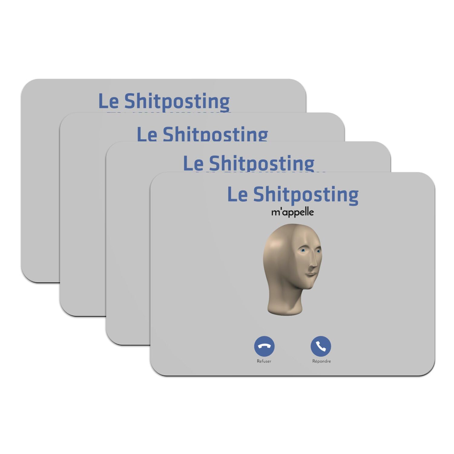 Sets de table gris en caoutchouc lot de 4 grand format meme internet