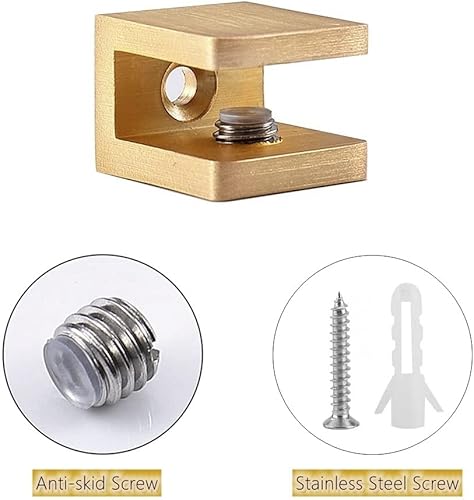 Miniatura 4 de Abrazadera de cristal de ducha, panel fijo sin taladrar sobre vidrio, clip para puerta de ducha, soporte de clip de panel fijo en U (4, abrazadera