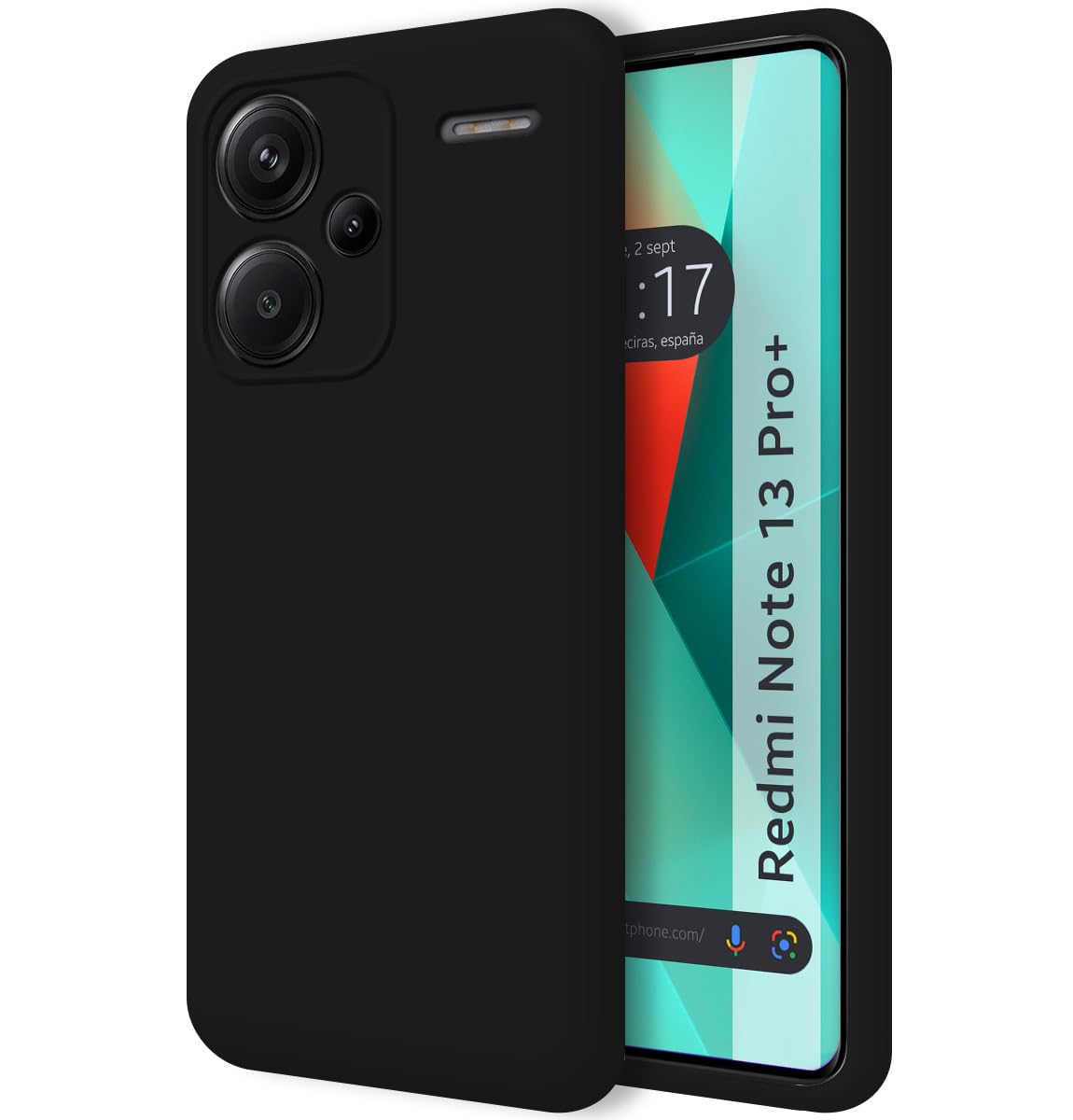 Tumundosmartphone Ultra Soft Liquid Silicone Case for Xiaomi Redmi Note 13 Pro+ Plus 5G Black