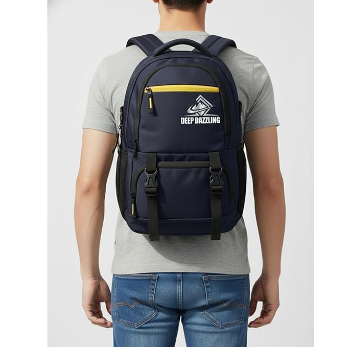 Image of Large 40L Laptop Backpack For Men & Women With Bottle Pocket | Padded Shoulder Straps, Multi Compartments | Travel & College Bag | Water-Repellent,