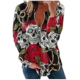 ➤ 【Besonderheit】Langarmshirts damen Druck und klassischem Rundhalsausschnitt mit normaler Passform und pullover sweatshirt eignen sich perfekt zum Entspannen.
