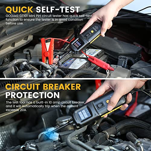 Godiag Gt101 Power Circuit Probe Tester, Auto Short Circuit, Relay Fuse Tester, Voltage Tester, 6V 40V Dc Auto Electrical System Test Tool Kit, Diode Resistance Check For Motorcycle Trucks #TOP3