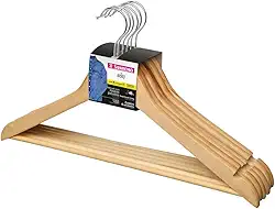 Sanremo - Cabide de Madeira, Conjunto Econômico com 6 Peças, Linha Easy