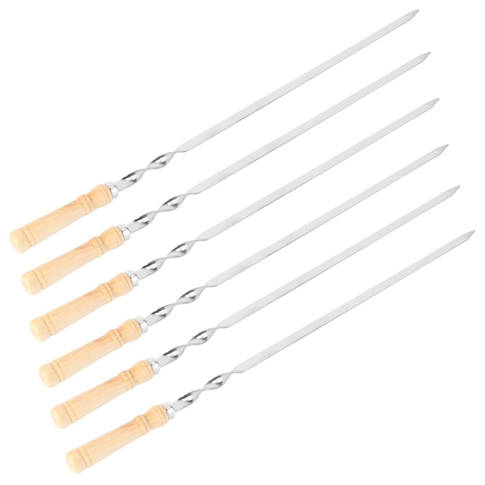 Spiedini per Barbecue, Spiedini for Kebab, 6 Pezzi spiedini for Barbecue con Manico in Legno, Bastoncini for arrostire, Utensili for, compatibili Campeggio all'aperto, Picnic
