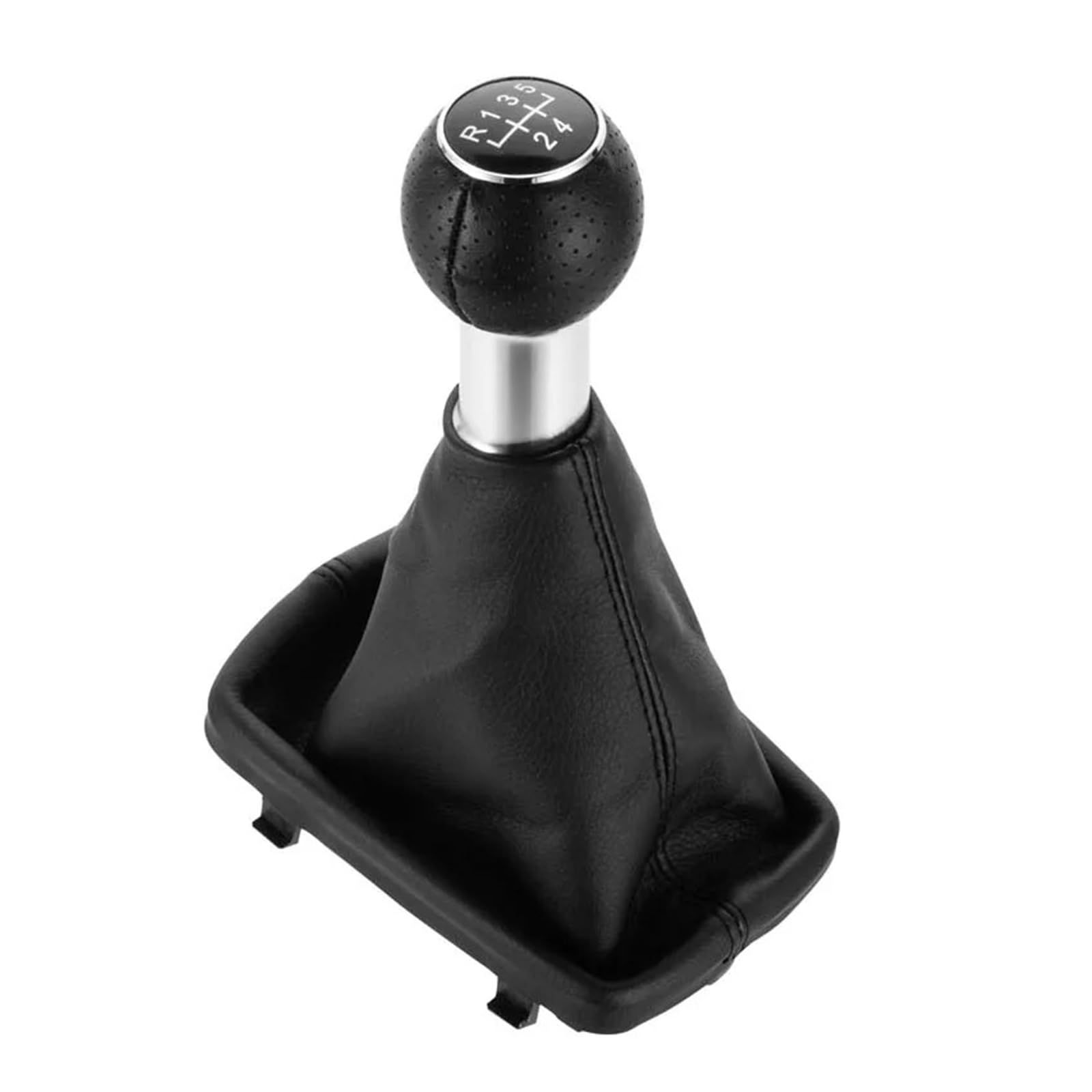 Jxewmtmc Chrome 5 Speed For A3 For S3 2001 2002 2003 12Mm 5/6 Speed Manual Gear Shift Knob Shifter Lever Handle Head Gaiter Boot Cover Gear Stick Shift Cover(Chrome 5 Speed)