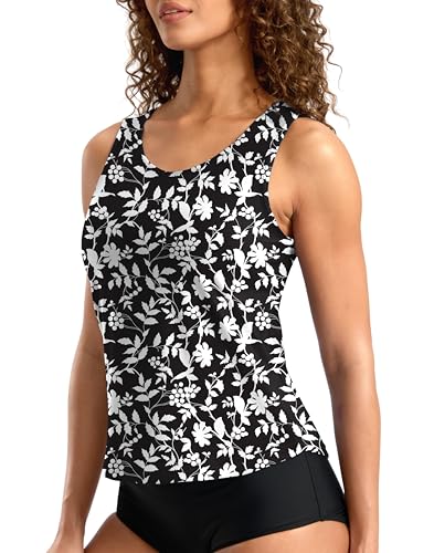 Image of G Gradual Tankini Tops for Women High Neck Swimsuits Swim Top Modest Bathing Suit Swimwear Tank Top only No Bottom