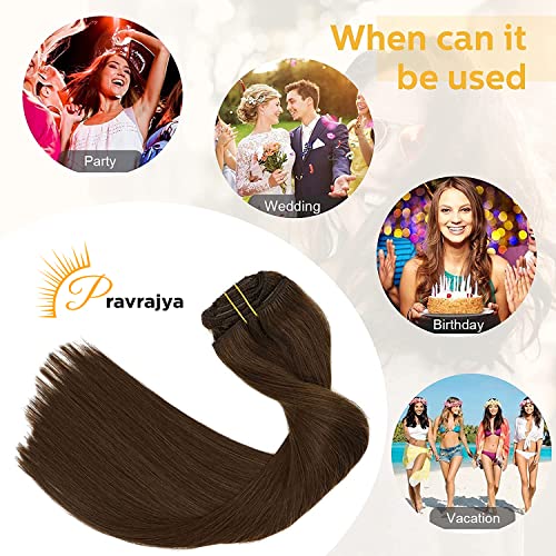 Image of Women Hair Extension Long Wavy Brown 18 To 20 Inches Hairpiece With 5 BB Clip /Hair Extension for Women Party /Halloween /Christmas