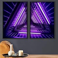 2 Piece Framed Canvas Wall Art Solid Structures Canvas Prints Home Artwork Decoration for Living Room,Bedroom - 16
