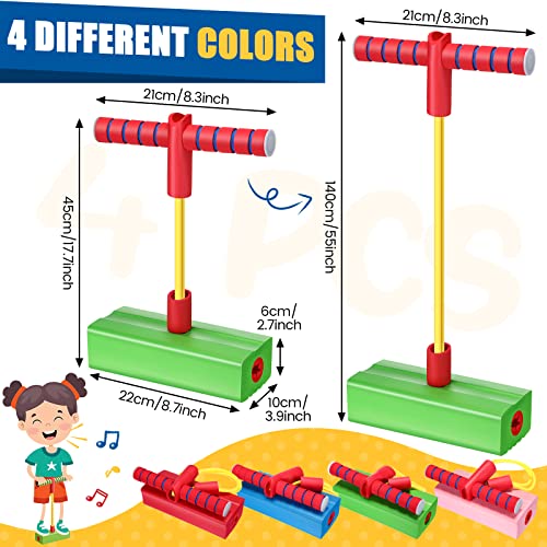 Image of Lewtemi 4 Pcs Pogo Stick for Kids, Foam Pogo Jumper, Fun and Safe Toy Gifts | Safe Jumping for Boys Girls, Pogo Sticks for Teens Adults, squeaky Sounds Each Hop, Outdoor Indoor Toys Gift for Christmas