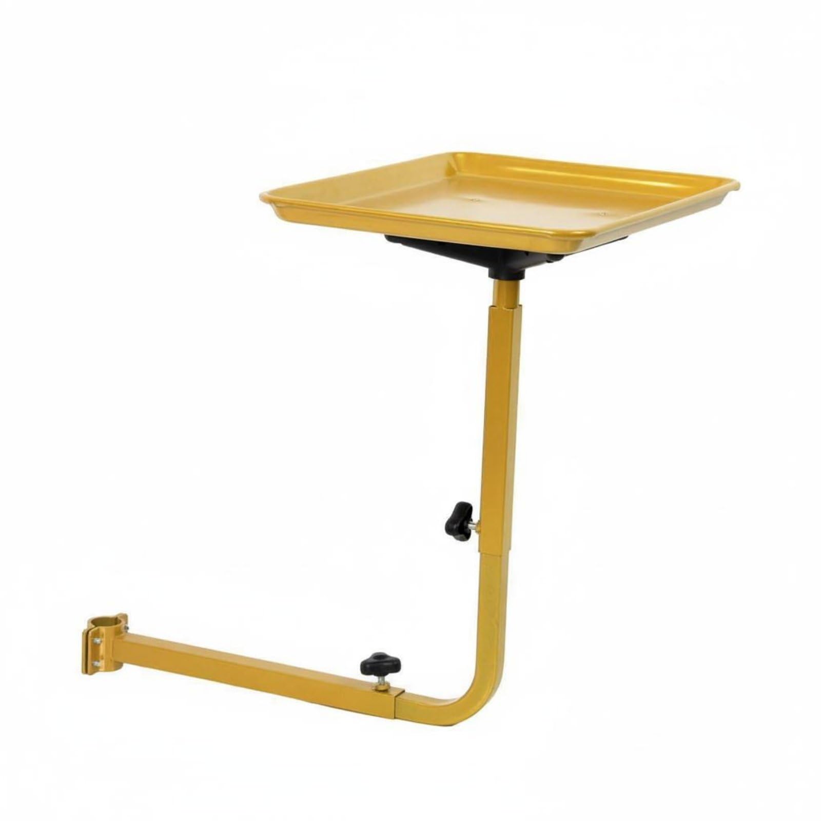 large capacity salon chair service tray aluminum alloy adjustable chair side tray 360° rotation easy to clean for hairstylists, barbers, barbershop, spa, gold