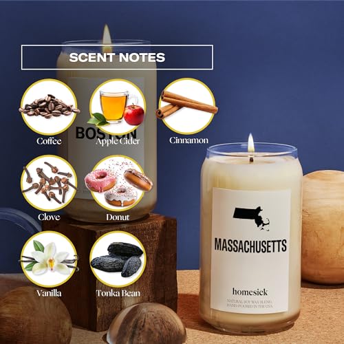 Homesick-Scented-Candles-for-Home-Massachusetts-1375-oz-Long-Lasting-Soy-Wax-Jar-Candle-for-Women-Men-for-All-Occasions-60-80-Hours-Burn-Time-Notes-of-Coffee-Apple-Cider Homesick Scented Candles for Home Massachusetts 1375 oz Long Lasting Soy Wax Jar Candle for Women Men for All Occasions 60 80 Hours Burn Time Notes of Coffee Apple Cider