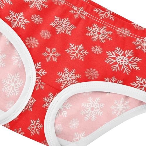 Cotton Toddlers Underwear Floral Snowflakes Red Little Girl Panties Print Underpants Briefs 2t4